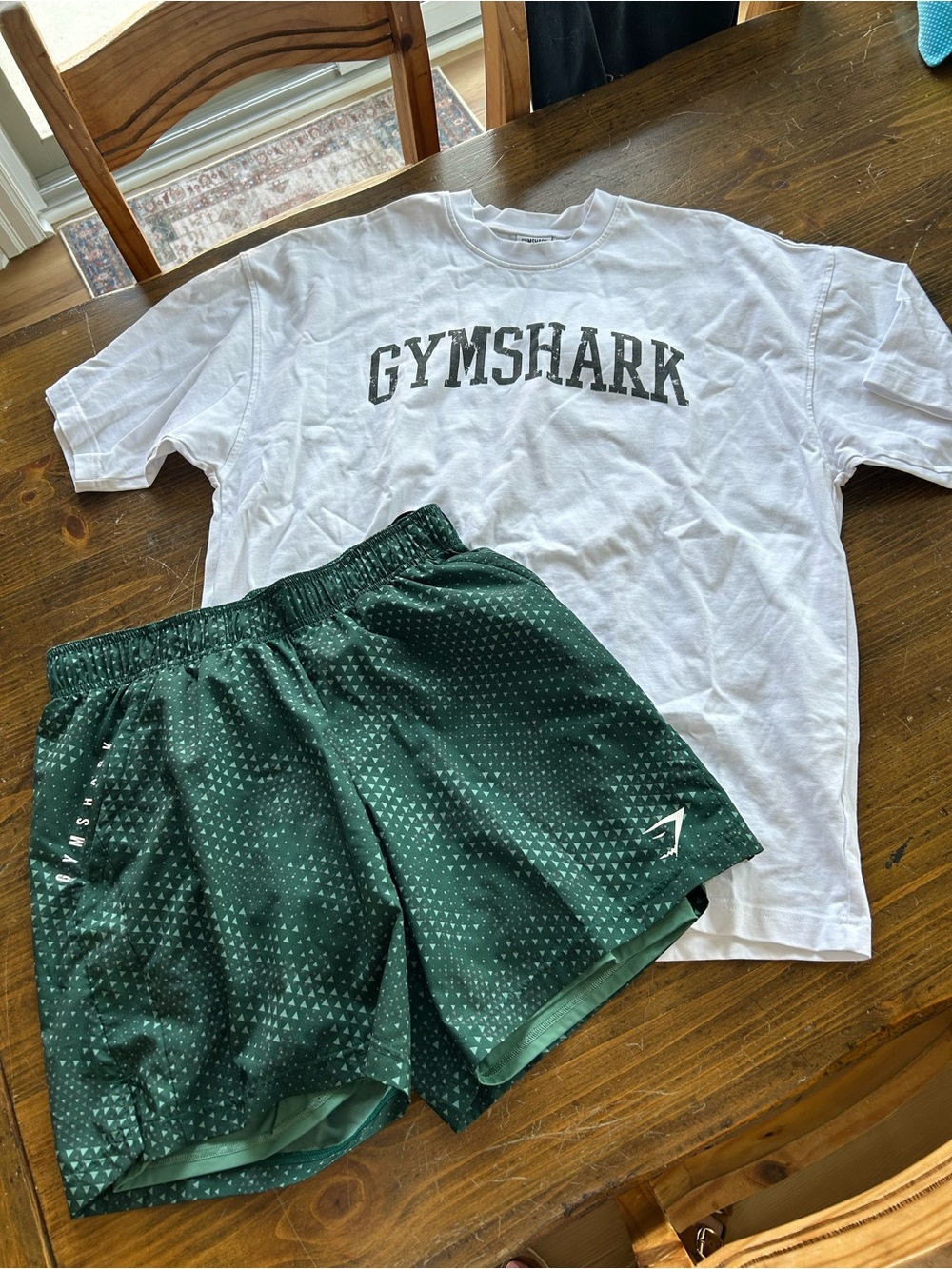 Gymshark New Size Large Men’s Green Athletic Shorts and TShirt